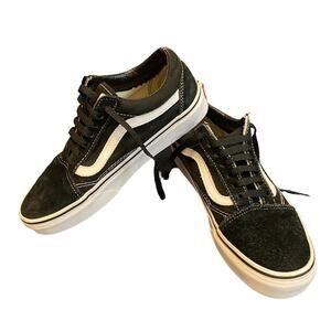 Vans Size 6 Off the Wall Old Skool Black Suede Skateboarding Shoes Low Tops